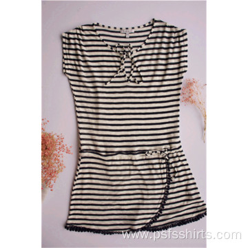 Women Striped Round Neck Dress